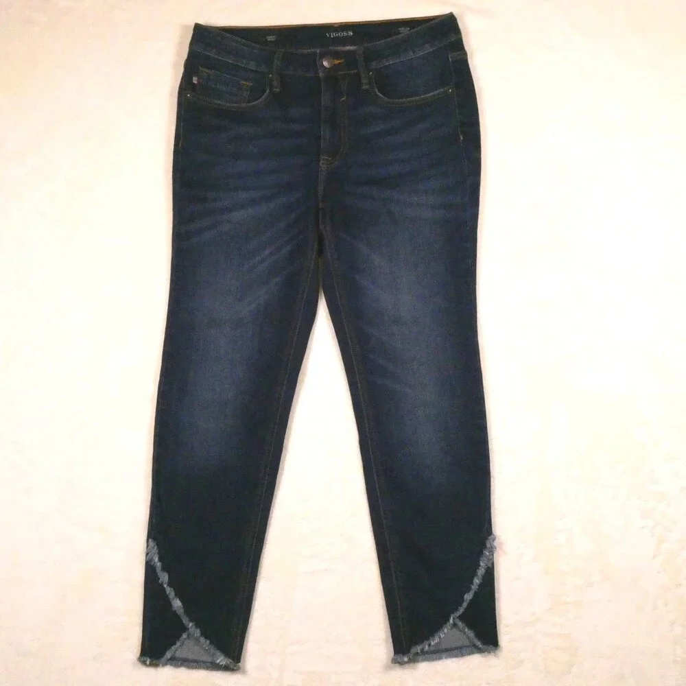 Vigoss Marley Skinny Jeans Size 29 Dark Wash Cropped Mid Rise - Picture 1 of 10